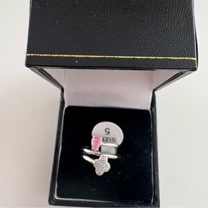 Bomb Party Glitz Happens Ring RG75898 Rose Quartz Rhodium Plating